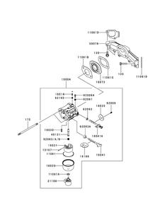 Kawasaki Fr730v-As05 Carburetor Diagram and Parts List for Z-FORCESZ60 (17AIDGHD-17AIDGHD010)(2014) Cub Cadet Lawn Tractor